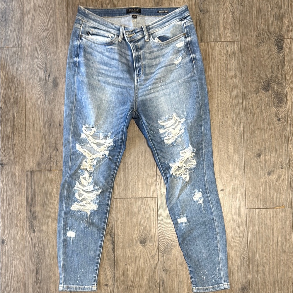 Judy Blue Skinny Distressed Blue Jeans
